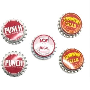 🆓️ FREE ADD ON Vintage Collectible Soda Pop Bottle Cap Button Covers 5 pc